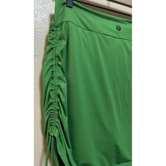 NWT Nani The Ruched Swim Skirt Green Verde Built in Shorts Pocket Womens Size XL - Picture 5 of 12